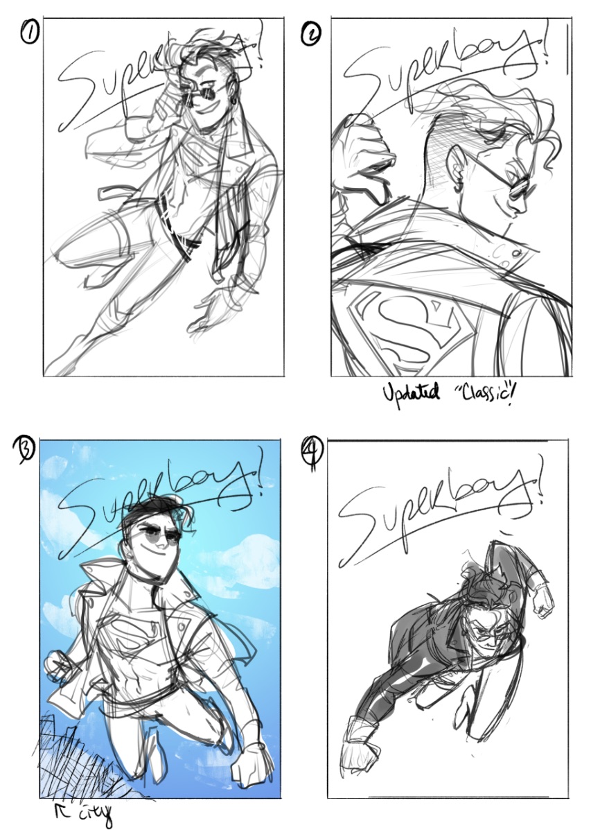 Superboy Variant Cover Sketches